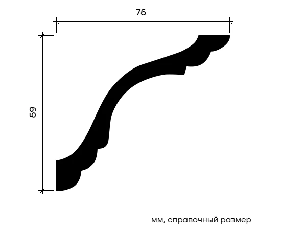 Карниз Европласт 1.50.102 гибкий 76х69х2000 мм - фото 213327
