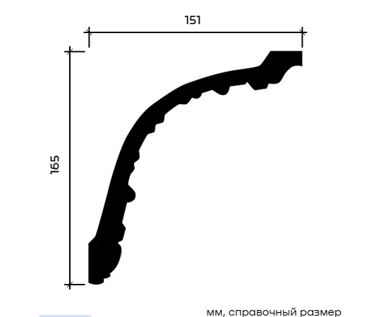 Карниз Европласт 1.50.138 жёсткий 151х165х2000 мм - фото 213547