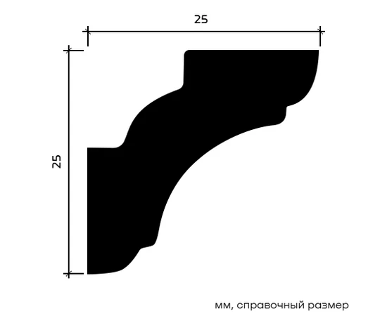 Карниз Европласт 1.50.292 жёсткий 25х25х2000 мм - фото 213595