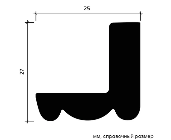 Карниз Европласт 1.50.258 жёсткий 25х27х2000 мм - фото 213807