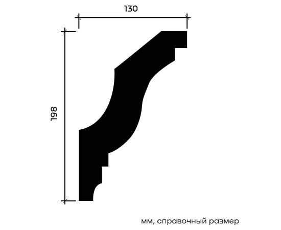 Карниз Европласт 1.50.273 жёсткий 130х198х2000 мм - фото 213831