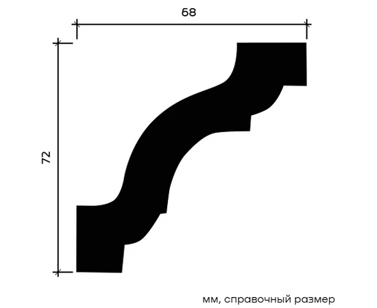 Карниз Европласт 1.50.141 жёсткий 68х72х2000 мм - фото 213855