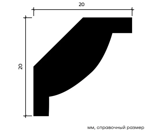 Карниз Европласт 1.50.297 жёсткий 20х20х2000 мм - фото 213875