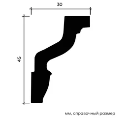 Карниз Европласт 1.50.171 жёсткий 30х45х2000 мм - фото 213887mini