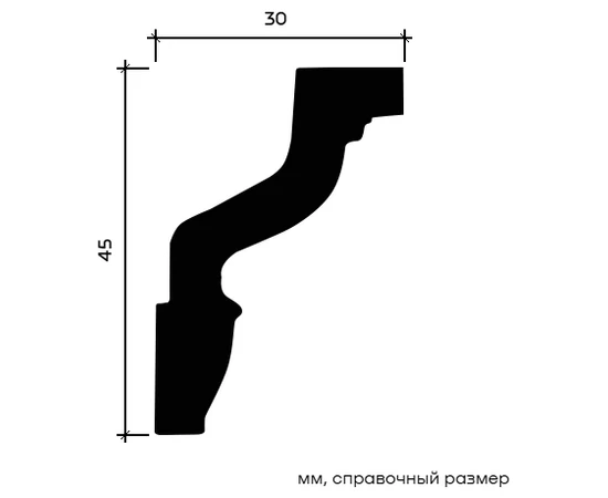 Карниз Европласт 1.50.171 жёсткий 30х45х2000 мм - фото 213887