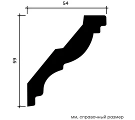 Карниз Европласт 1.50.288 жёсткий 54х59х2000 мм - фото 213959mini