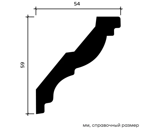 Карниз Европласт 1.50.288 жёсткий 54х59х2000 мм - фото 213959
