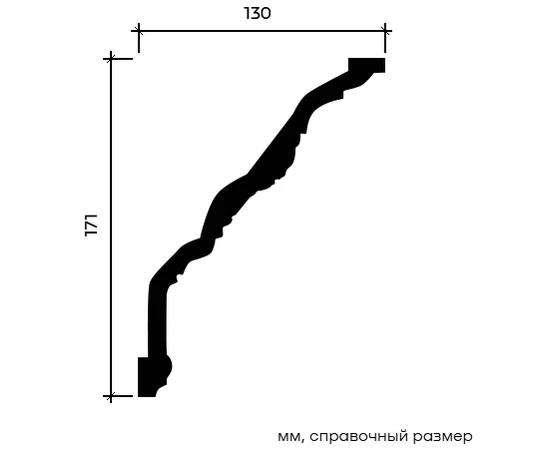 Карниз Европласт 1.50.201 гибкий 130х171х2000 мм - фото 213995