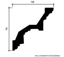 Карниз Европласт 1.50.111 жёсткий 118х112х2000 мм - фото 214055mini
