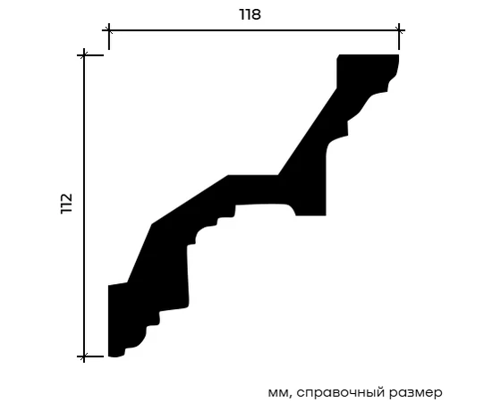 Карниз Европласт 1.50.111 жёсткий 118х112х2000 мм - фото 214055