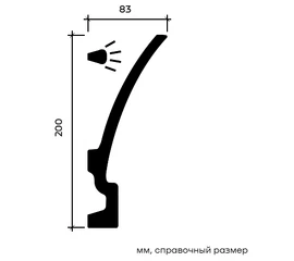 Карниз Европласт 1.50.622 жёсткий 83х200х2000 мм - фото 214079mini