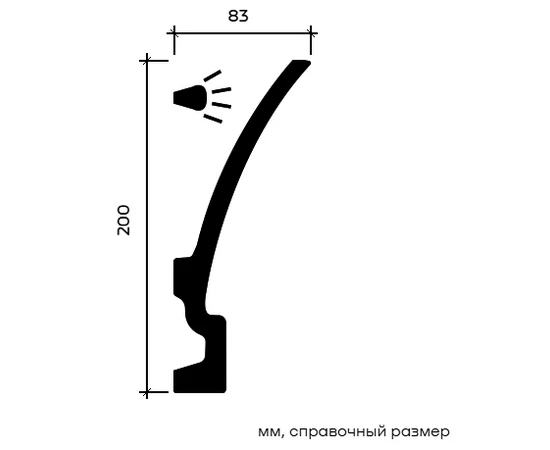 Карниз Европласт 1.50.622 жёсткий 83х200х2000 мм - фото 214079