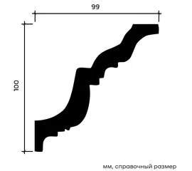 Карниз Европласт 1.50.116 гибкий 99х100х2000 мм - фото 214199mini