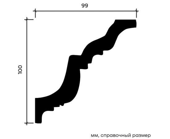 Карниз Европласт 1.50.116 гибкий 99х100х2000 мм - фото 214199