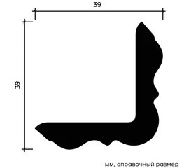 Карниз Европласт 1.50.257 жёсткий 39х39х2000 мм - фото 214307mini
