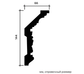 Карниз Европласт 1.50.128 гибкий 66х144х2000 мм - фото 214343mini