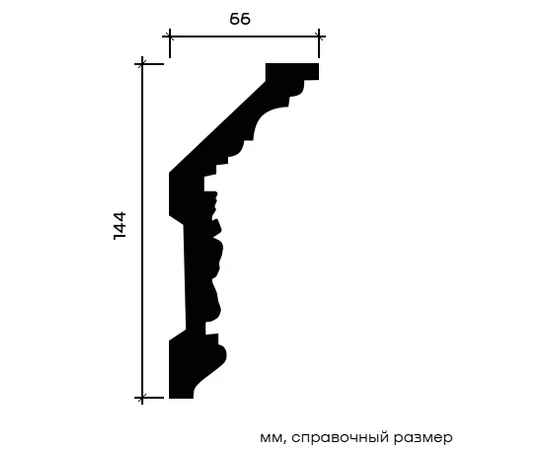 Карниз Европласт 1.50.128 гибкий 66х144х2000 мм - фото 214343