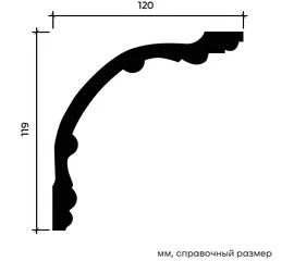 Карниз Европласт 1.50.167 жёсткий 120х119х2000 мм - фото 214359mini