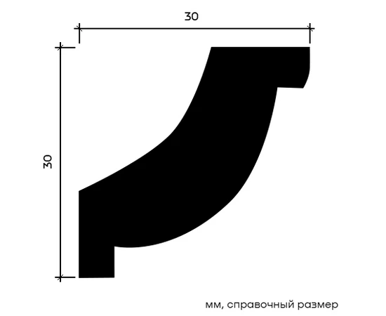 Карниз Европласт 1.50.123 жёсткий 30х30х2000 мм - фото 214371