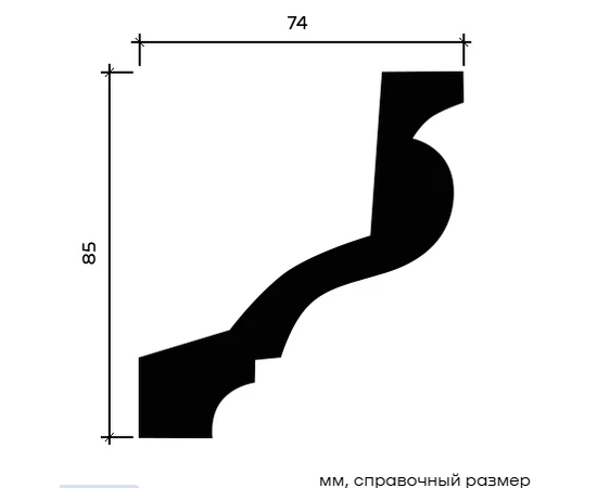 Карниз Европласт 1.50.129 жёсткий 74х85х2000 мм - фото 214467