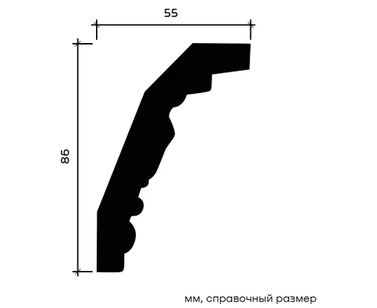 Карниз Европласт 1.50.274 жёсткий 55х86х2000 мм - фото 214599