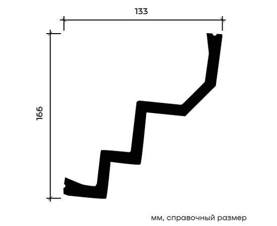 Карниз Европласт 1.50.260 жёсткий 133х166х2000 мм - фото 214635