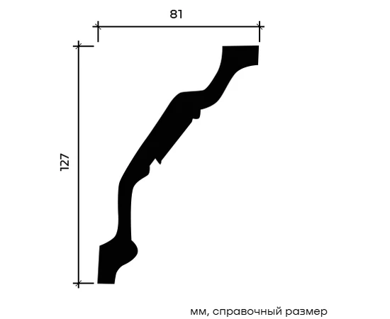 Карниз Европласт 1.50.255 жёсткий 81х127х2000 мм - фото 214647