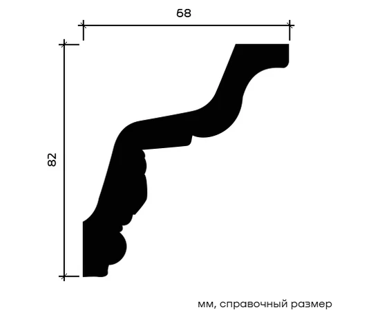 Карниз Европласт 1.50.278 жёсткий 68х82х2000 мм - фото 214659