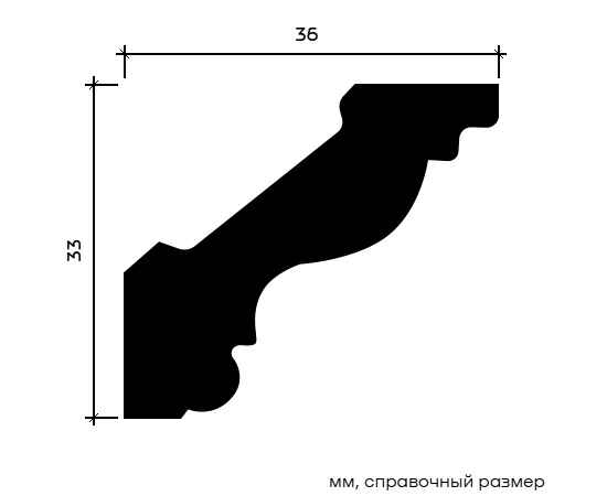Карниз Европласт 1.50.272 жёсткий 36х33х2000 мм - фото 214695