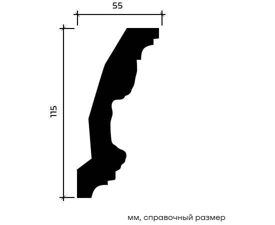 Карниз Европласт 1.50.124 гибкий 55х115х2000 мм - фото 214719