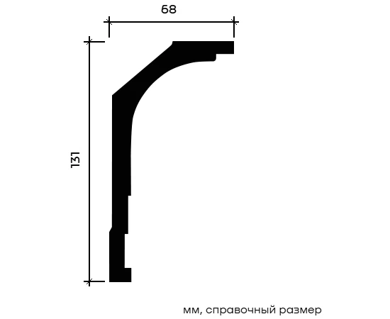 Карниз Европласт 1.50.176 жёсткий 68х131х2000 мм - фото 214755