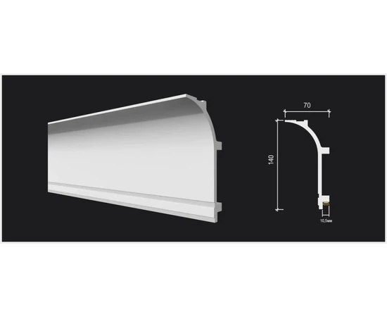 Карниз Decor-Dizayn DD520 70х140х2000 мм - фото 217623