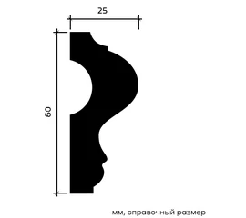 Молдинг Европласт 1.51.302 жёсткий 25х60х2000 мм - фото 215975mini