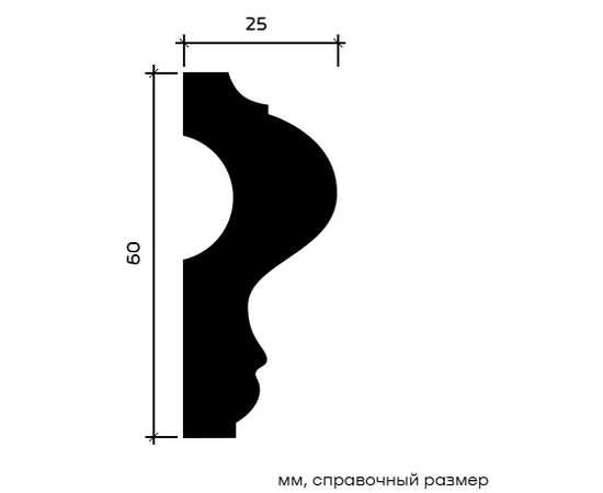 Молдинг Европласт 1.51.302 жёсткий 25х60х2000 мм - фото 215975