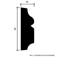 Молдинг Европласт 1.51.323 гибкий 10х32х2000 мм - фото 216075mini