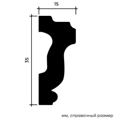 Молдинг Европласт 1.51.386 гибкий 15х35х2000 мм - фото 216099mini