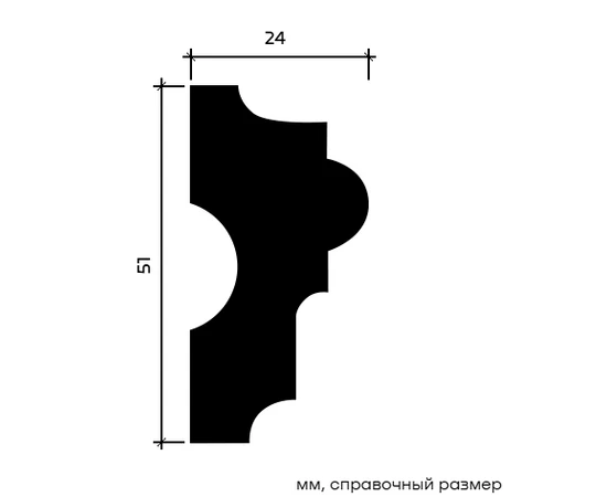 Молдинг Европласт 1.51.304 гибкий 24х51х2000 мм - фото 216191