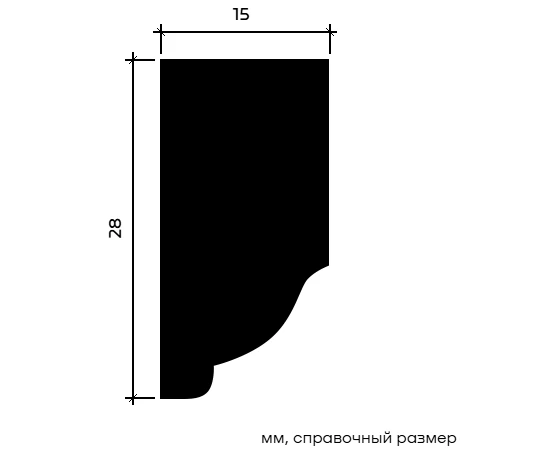 Молдинг Европласт 1.51.305 жёсткий 15х28х2000 мм - фото 216227