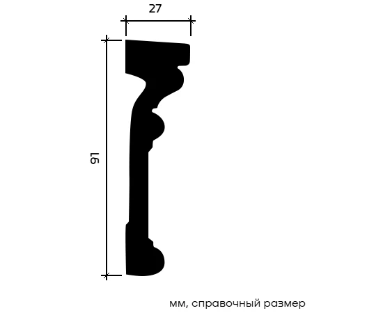 Молдинг Европласт 1.51.347 жёсткий 27х91х2000 мм - фото 216291