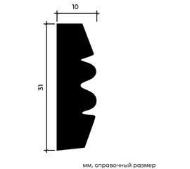Молдинг Европласт 1.51.306 жёсткий 10х31х2000 мм - фото 216339mini