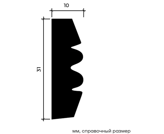 Молдинг Европласт 1.51.306 жёсткий 10х31х2000 мм - фото 216339