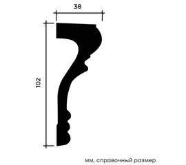Молдинг Европласт 1.51.355 жёсткий 38х102х2000 мм - фото 216363mini