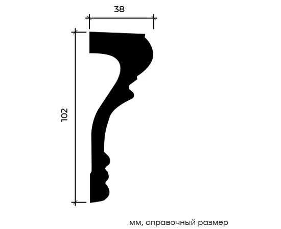Молдинг Европласт 1.51.355 жёсткий 38х102х2000 мм - фото 216363