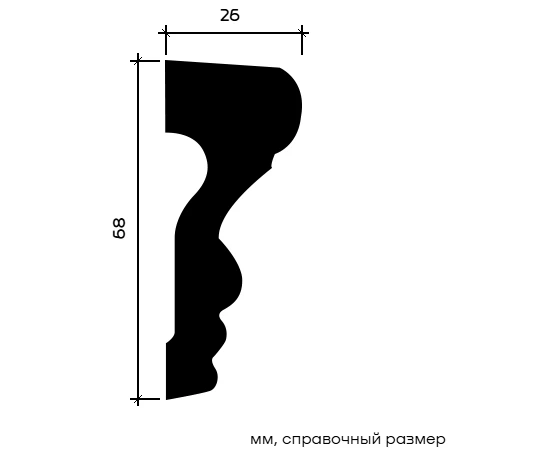 Молдинг Европласт 1.51.354 жёсткий 26х68х2000 мм - фото 216387
