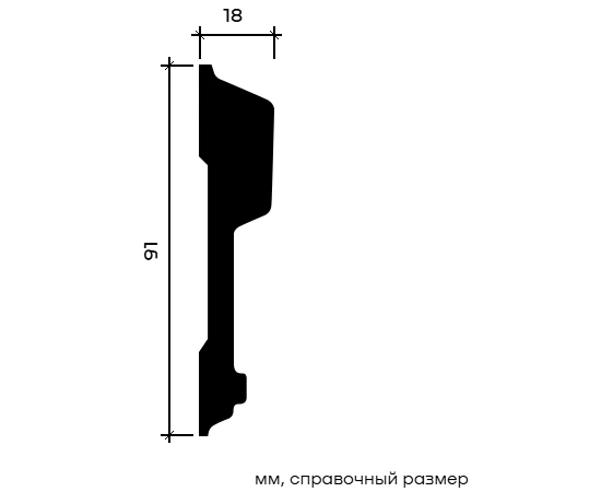 Молдинг Европласт 1.51.344 гибкий 18х91х2000 мм - фото 216443