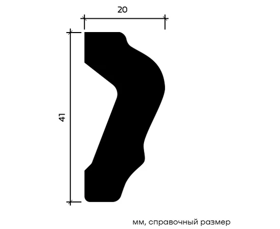 Молдинг Европласт 1.51.375 жёсткий 20х41х2000 мм - фото 216455