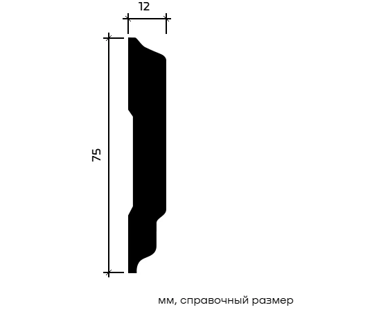Молдинг Европласт 1.51.343 гибкий 12х75х2000 мм - фото 216491
