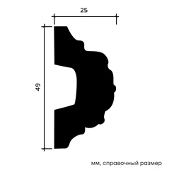 Молдинг Европласт 1.51.348 гибкий 25х49х2000 мм - фото 216535mini
