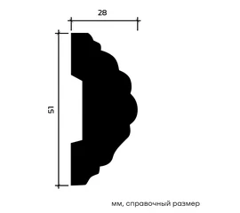 Молдинг Европласт 1.51.361 жёсткий 28х51х2000 мм - фото 216559mini