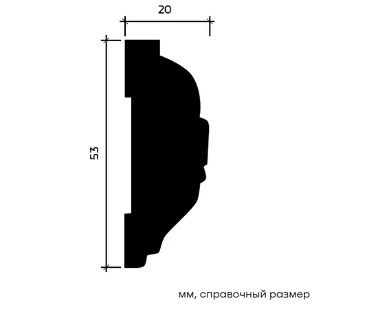 Молдинг Европласт 1.51.313 жёсткий 20х53х2000 мм - фото 216615